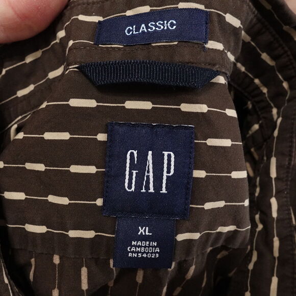 GAP CLASSIC FIT BROWN LONG SLEEVE BUTTON DOWN SHIRT MENS XL - Picture 6 of 7